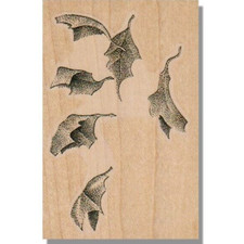 NEW Mounted Rubber Stamp, FALLING LEAVES, Plants,Tree,Forest,Leaf,Autumn,Harvest