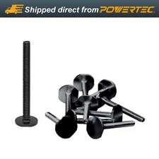 POWERTEC 5/16"-18" Miter T Slider Bolts, 3" Long Zinc Plated Carbon Steel, 10PK
