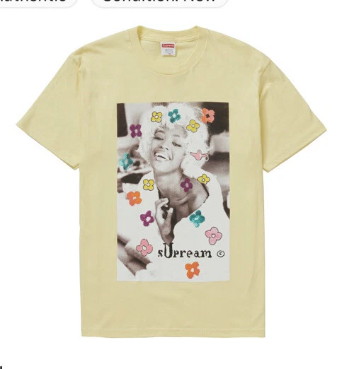 T shirt Supreme taille XLarge Naomi Campbell jaune pâle