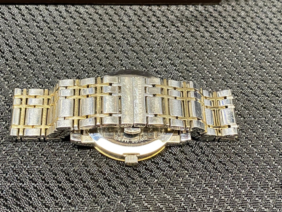 Burberry Two-Tone Silver Gold Swiss Made Unisex Watch ~ 50 m Burberry Two-Tone Silver Gold Swiss Made Unisex Watch ~ 50 m