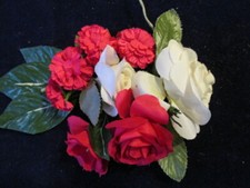 Vintage Millinery Flower Collection Pink White Rose 1 1/8-2 1/2" H3503