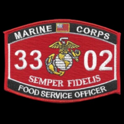 MOS 3302 FOOD SERVICE OFFICER HAT PATCH CAP US MARINES WOW