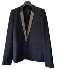 The Kooples Black Chain Lapel Wool Blazer Size Fr38/uk10 R.r.p £418