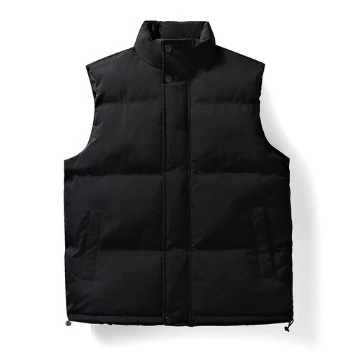 Stand Collar Men's Cotton-Padded Waistcoat Winter Gilet Thickened Thermal Vest - Picture 12 of 22