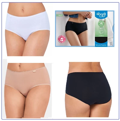 3 paia SLOGGI MIDI slip cotone mutanda donna confezione risparmio