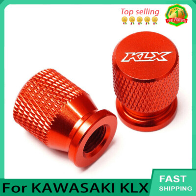 CNC Aluminum Tire Valve Caps For Kawasaki KLX 110 / 125 / 140 / 150 / 250 / 300 / 450 R