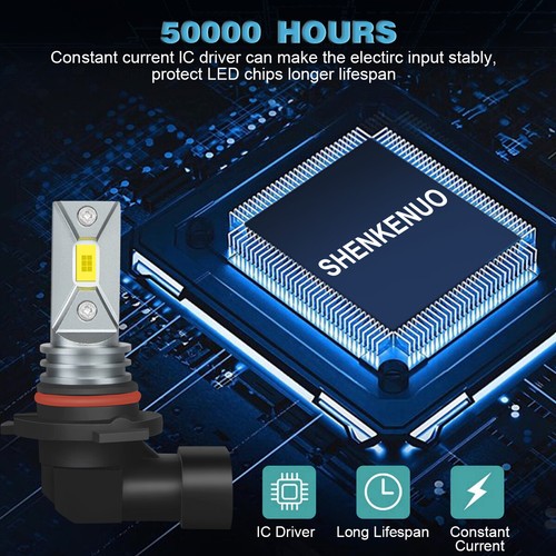 4x 9005+9006 LED Faro Combo Bombillas de haz alto bajo Kit Lámpara Brillante Súper Blanca - Imagen 10 de 16