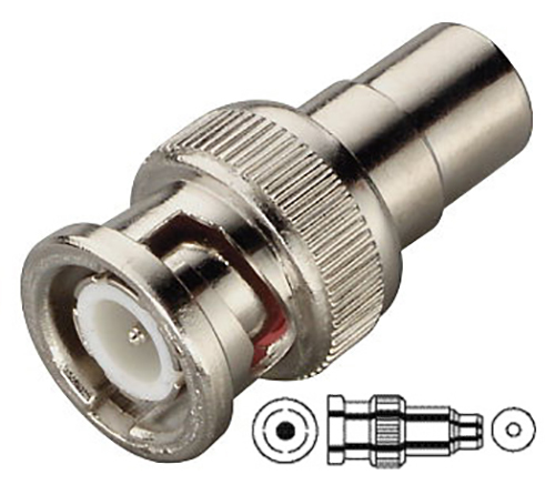 5x BNC male to RCA phono female adapter / connector m/f for CCTV cameras - Afbeelding 3 van 6