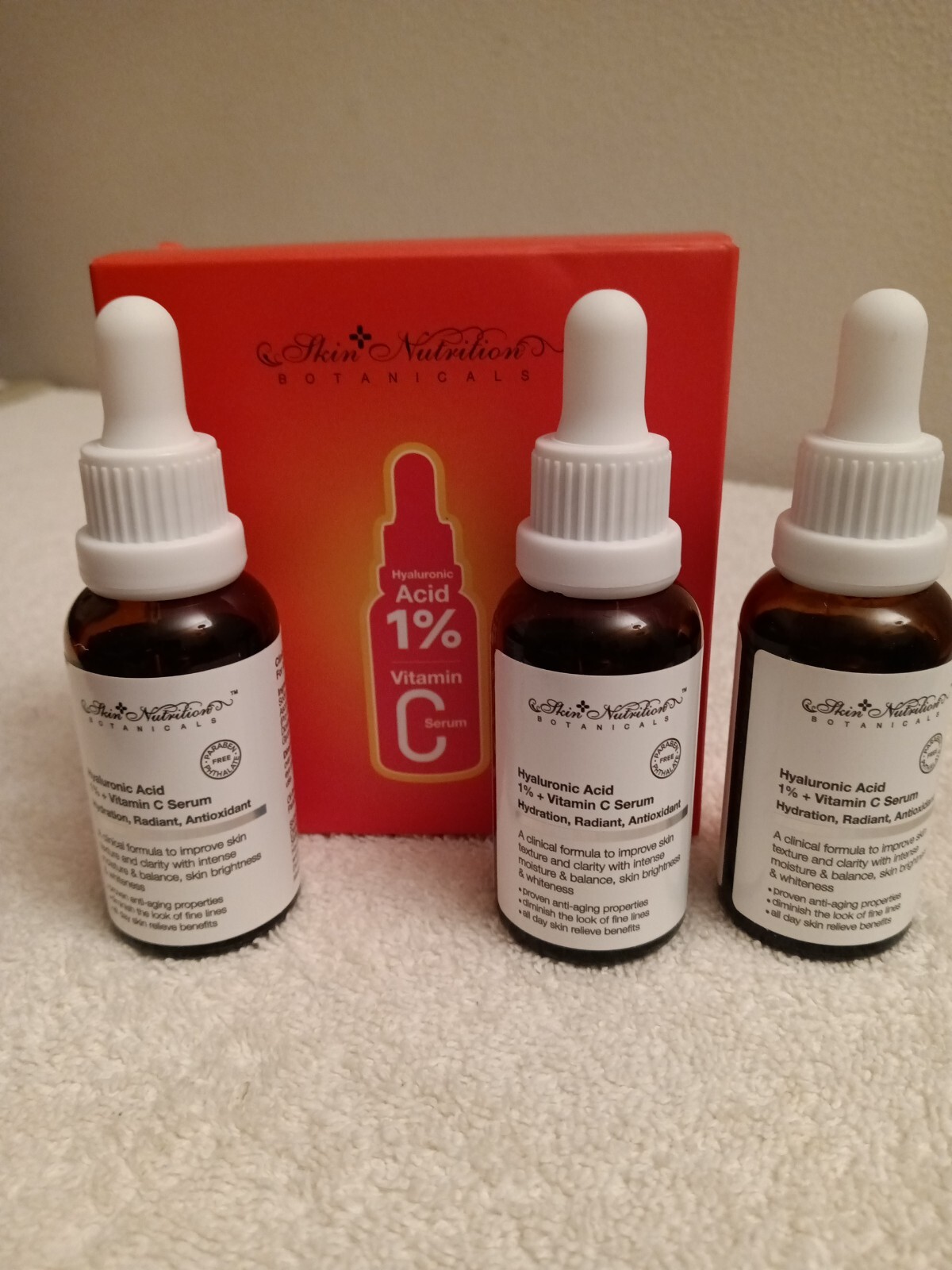 Skin Nutritions Hyaluronic Acid 1 & Vitamin C Face Serum, 3, 1.0oz bottles eBay