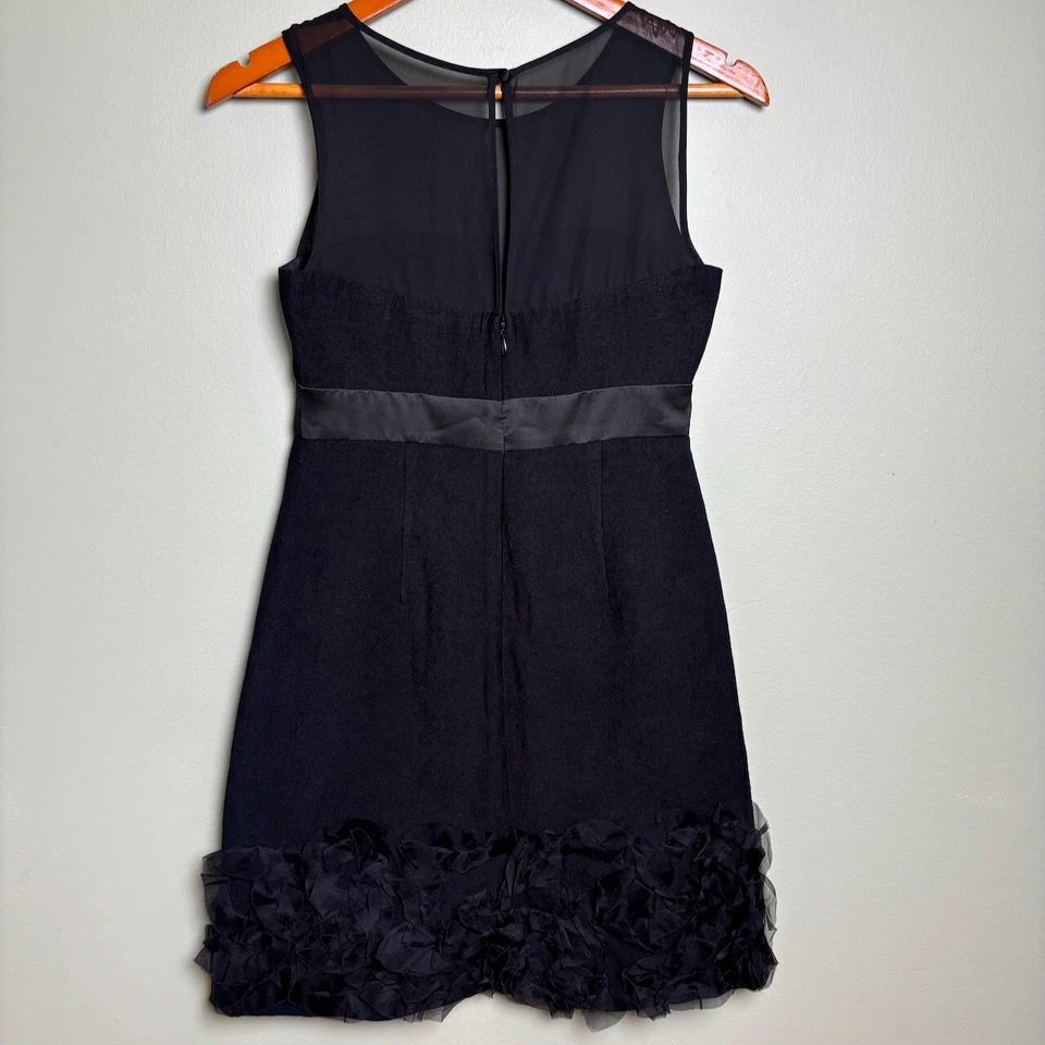 Vestido de graduación Max and Cleo para mujer talla 0 Imperio transparente floral bola coqueta Demure Foto 2 de 4