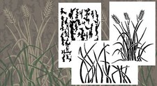 Airbrush Spray Paint Jon Duck Boat Camoflage Stencils 3 Pack - BARK WHEAT GRASS
