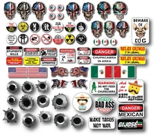71x Funny Mexican American Hard Hat Helmet 3M Sticker Decal Skull Construction
