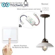 Wireless Light Switch RF Remote Control Receiver Wall Mounted Smart Home Tools