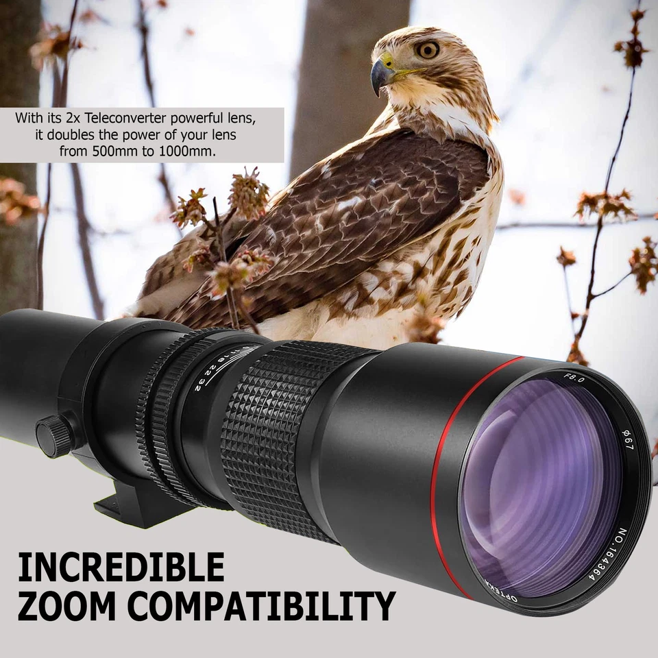 500mm/1000mm f/8 Manual Telephoto Lens for Canon EOS R100 R10 R50 R6 R7 EOS R RP - Image 4 of 4