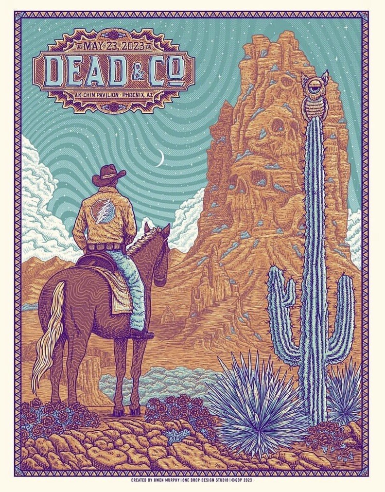 Dead and & Company poster signed 5/23/23 Phoenix Arizona Talking
