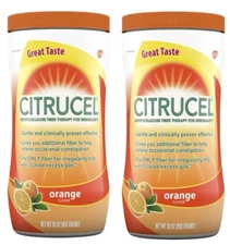 Citrucel Fiber Therapy Powder, Orange 🍊 Flavor - 30 Ounces (Lot of 2)