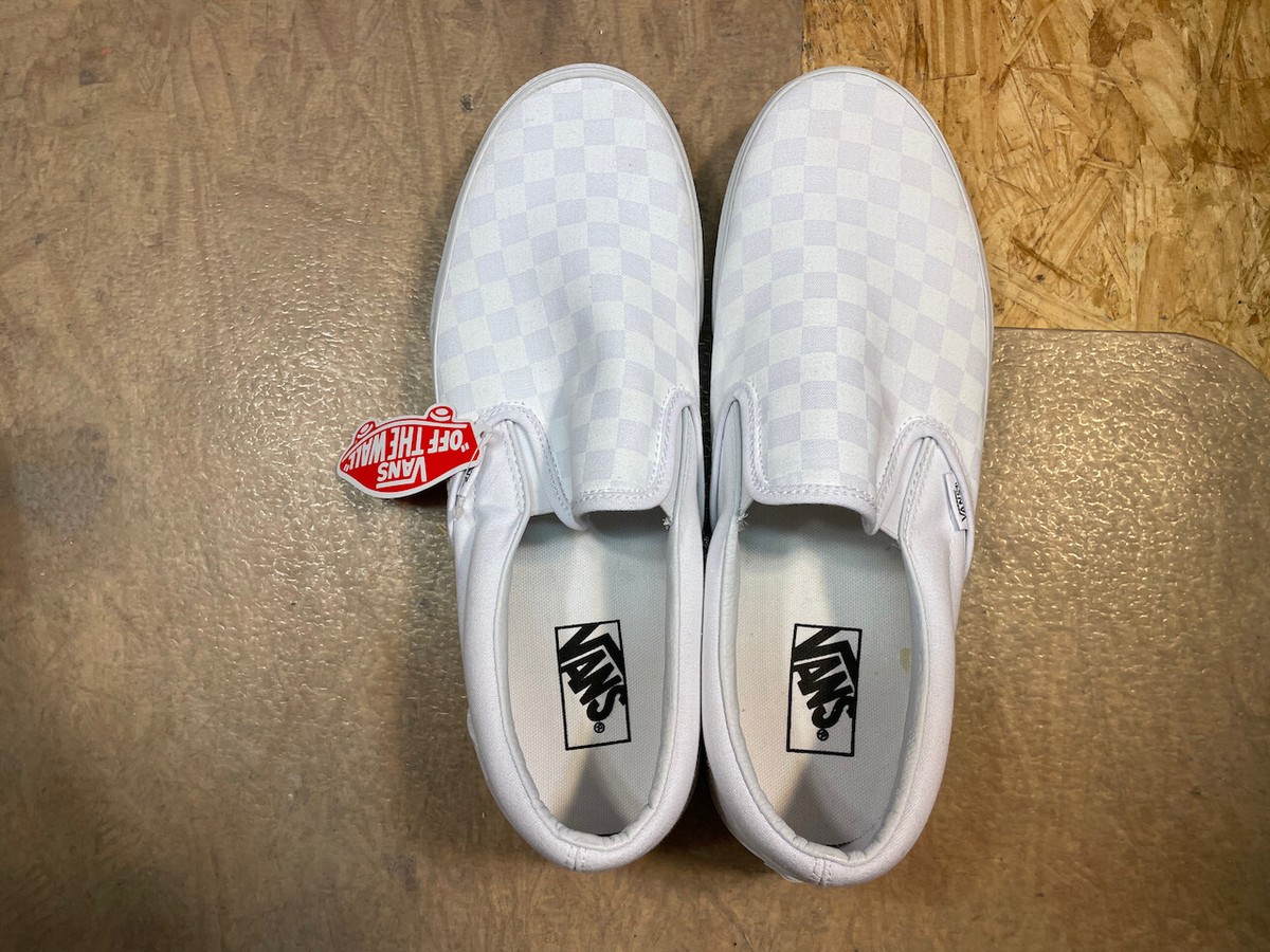 Classic Slip White Checkerboard Authentic Vans Vans Classic Slip