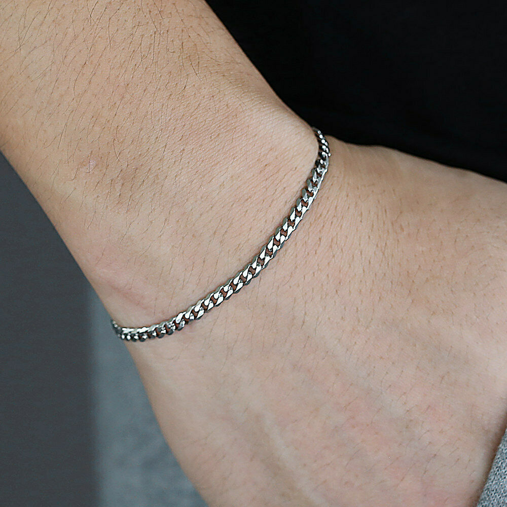 Mens Womens 3/5/7/9/11MM Cuban Curb Bracelet Chain Stainless Steel
