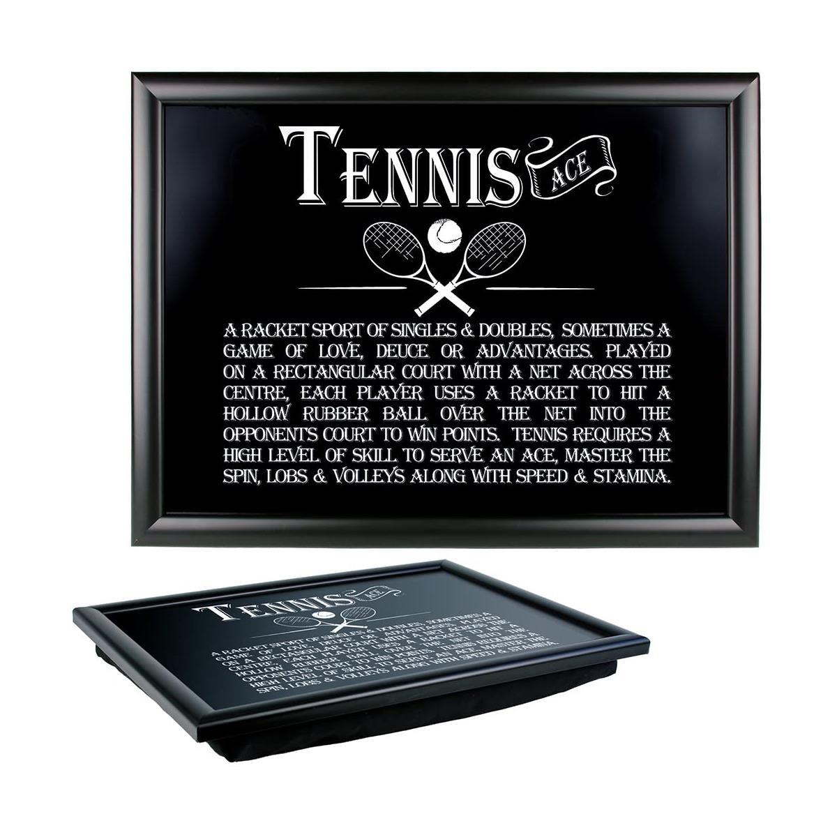 Lap Tray Cushioned Padded Bean Bag Food Rest Father's Day Sport Gift - Tennis