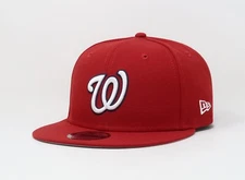 New Era 9Fifty Men Women Cap MLB Washington Nationals "W" Basic Red Snapback Hat