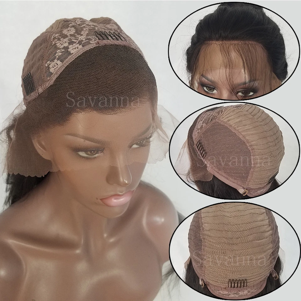 Pelucas de cabello humano delanteras de encaje corto destacadas cuerpo brasileño onda ombre encaje completo Foto 3 de 4