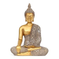 Buddha Statue for Home Decor Gold 10.4”-Buddha Statues for Zen Decor - Spi
