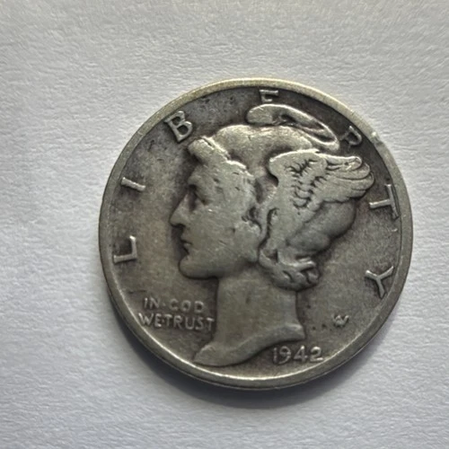 1942 Mercury Dime Silver 10C Circulated US Coin Business Strike Uncertified