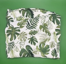 Little Unicorn Cotton Muslin Swaddle Blanket - Tropical Leaf, Green White