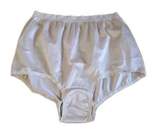 CAROLE Size 10 Lace Trim Beige Nylon Granny Panties Panty
