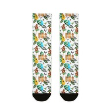 Novelty Socks for Women Unique Gift for Her, Fun Tropical Wear, Hula Girl