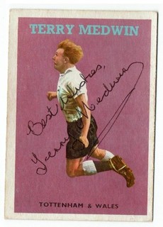 TERRY MEDWIN signed 1959 A&BC Red Back card #30 TOTTENHAM WALES †2024