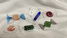 Lot of 7 Vintage Hand Made Art Glass Murano Style Candy Pieces