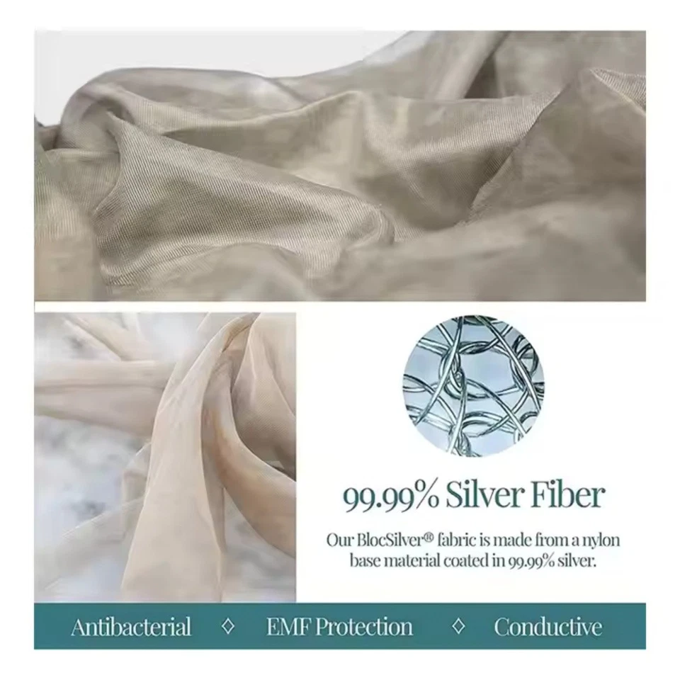 100% Silver Fiber Mesh Canopy Durable EMF Reducing Knitted Fabric - Image 4 of 4