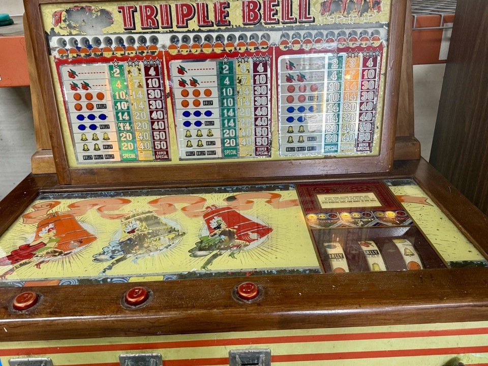 1946 Bally Triple Bell Console Slot Machine | eBay