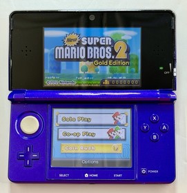 Midnight Purple Nintendo 3DS Handheld Console - OEM Charger - Tested - Mario