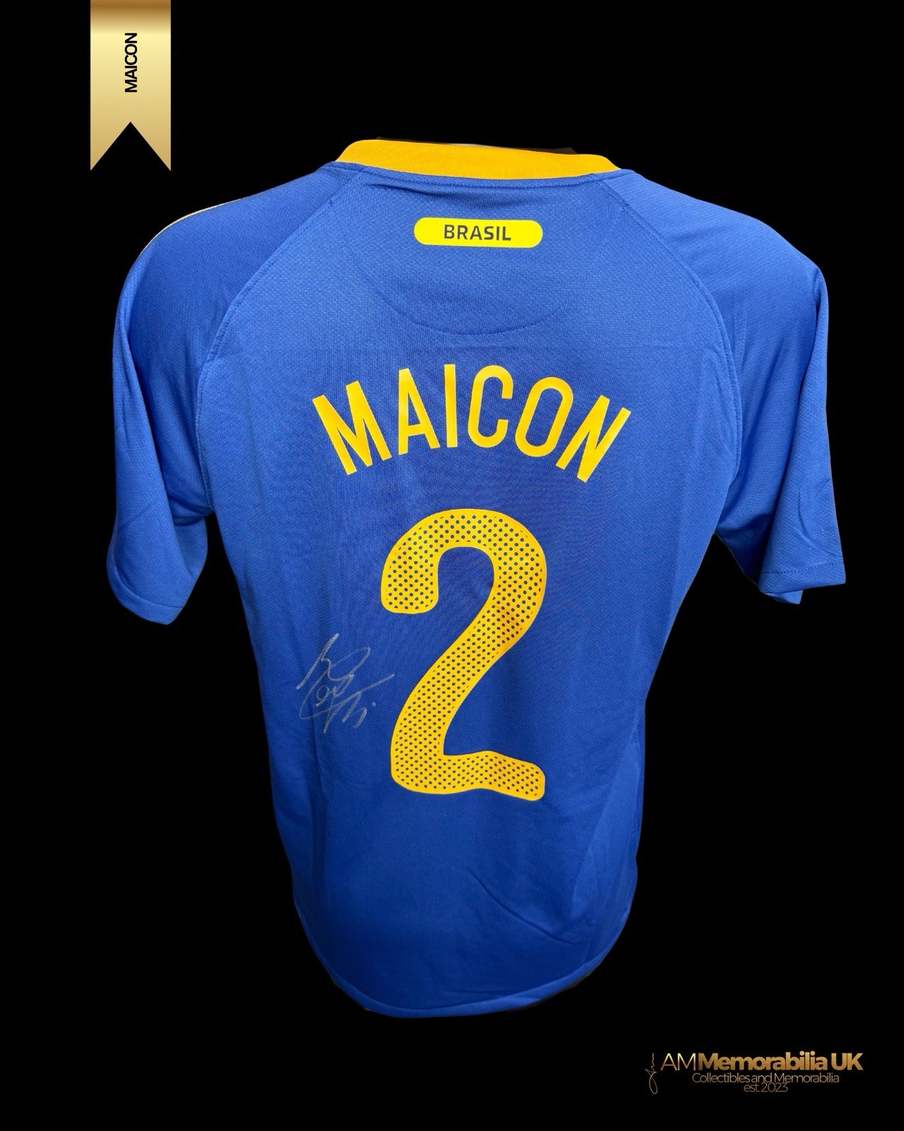 MAICON Hand Signed Brazil 2010/11 Away Shirt EXACT PROOF/COA!