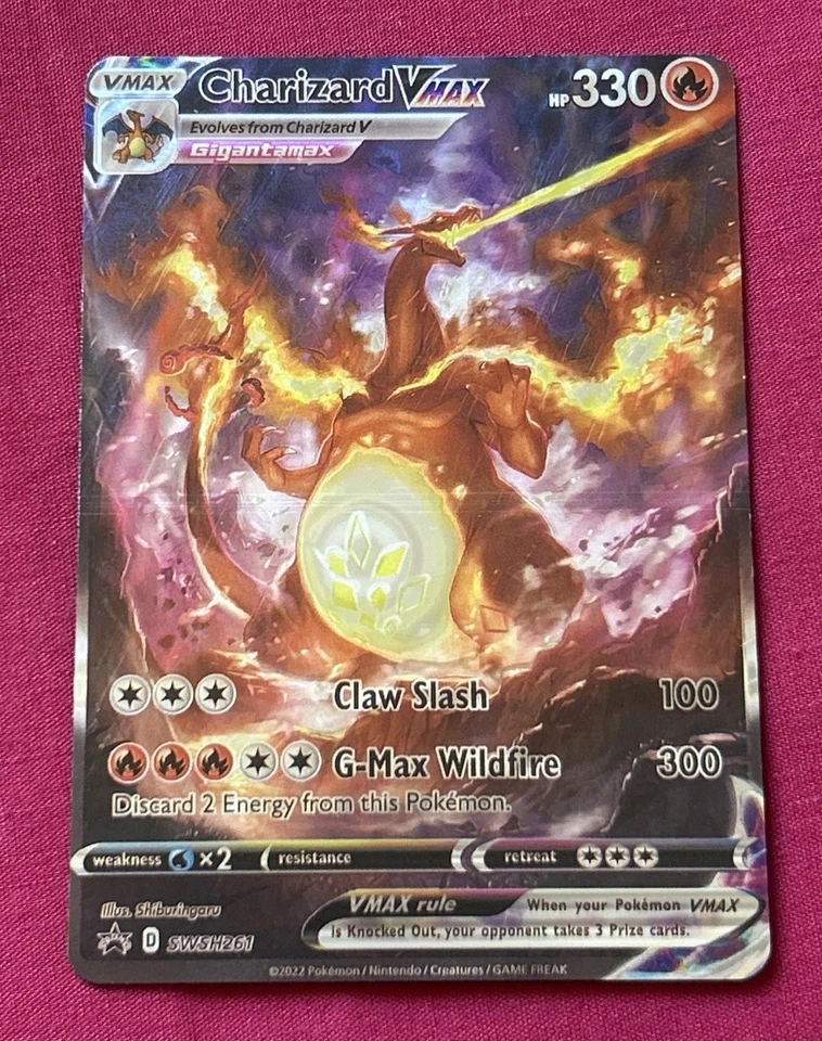 Charizard VMAX Holographic Shiny Card Iridescent Custom Holo Card - Image 2 of 4