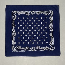 Vintage Wrangler Rope Bandana Hanky Blue USA Cotton Fast Western Rodeo Cowboy