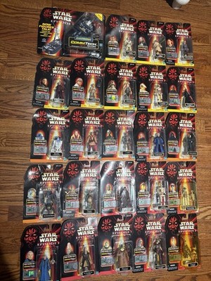 RARE, LOT of  24, STAR WARS Episode 1, 2 & 3 Figures, +CommTech Reader, MOC 1998