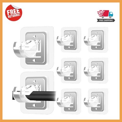 High-Strength Adhesive Adjustable Curtain Rod Holders   8PCS Transparent Set