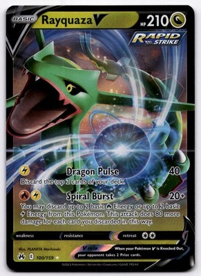Rayquaza V -  100/159 CRZ Ultra Rare Crown Zenith NM