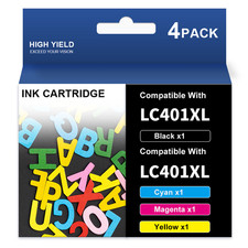 4pk XL LC401 Ink Cartridge for Brother LC401 MFC-J1010DW MFC-J1012DW MFC-J1170DW