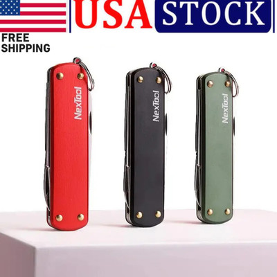 Mini Folding Pocket Knife Multi Tool with Scissors Screwdriver Nail File Outdoor