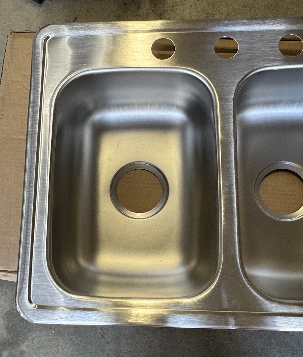 Dayton D225194 Equal Double Bowl Drop-in Sink, 25 x 19 x 6.5, Stainless Steel