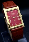 Vintage Seiko Slim Quartz Red Face Gentlemen's Wrist Watch - FREE SHIPPING