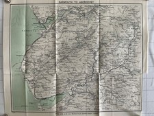 BARMOUTH to ABERDOVEY 1926 Original Antique County Map Wales MACHYNLLETH