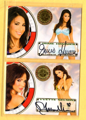 JAIME HAMMER & YVETTE NELSON   2012  VAGAS  BENCHWARMER  2 AUTOGRAPH CARDS