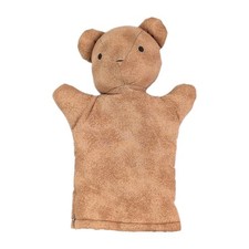 Old Teddy Bear Hand Puppet Fabric Small Unbranded 9" x 5" Vintage No Markings