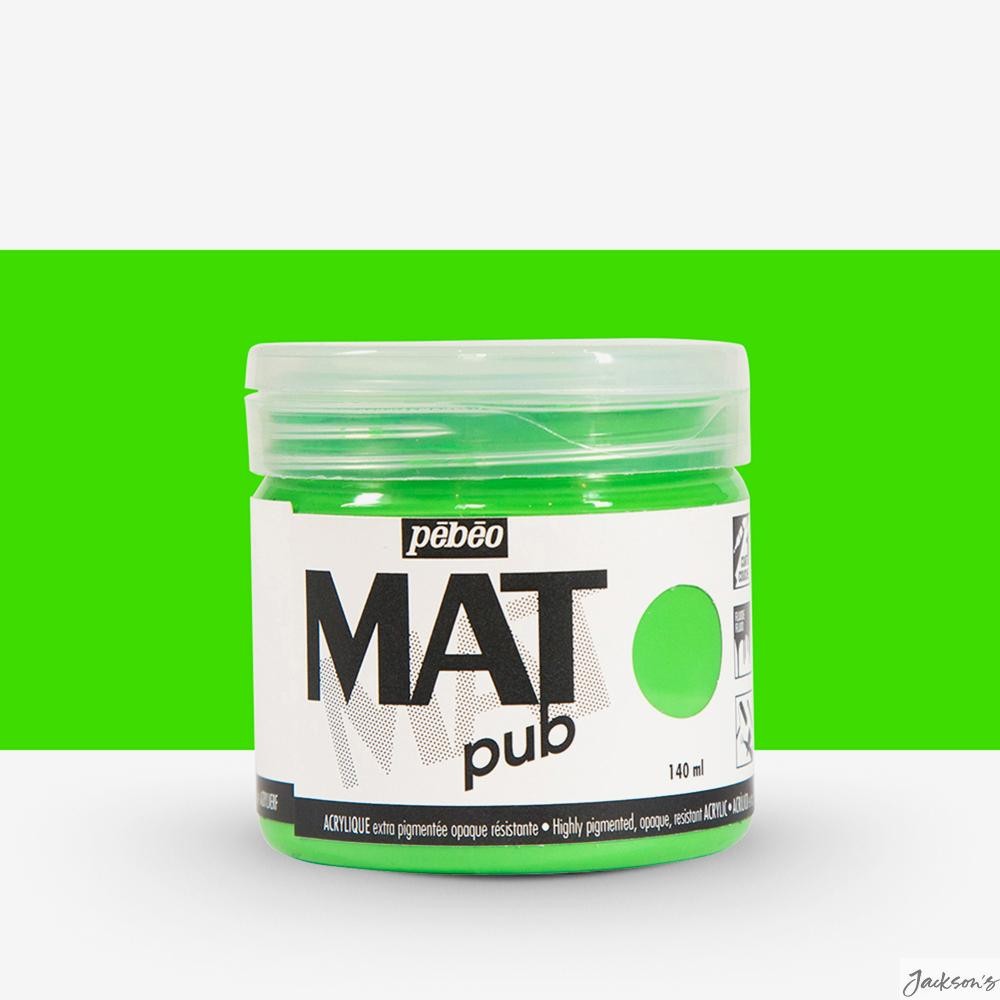 Pebeo Mat Pub Acrylic Paint Opaque Matt 140ml Light Green For Artists