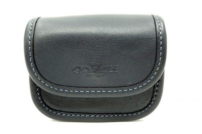 COACH Mini Multi Pouch Bag Charm Logo Unisex Leder Navy 6619k